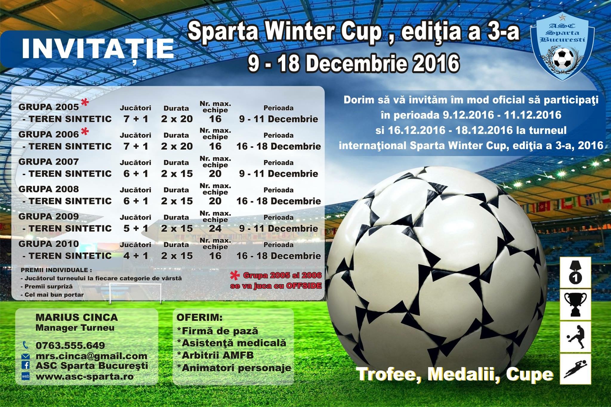 Invitatie La Sparta CUP 2016